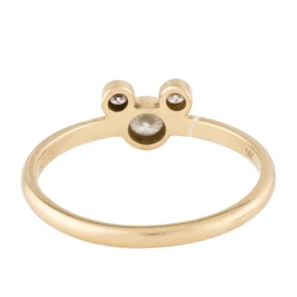 DISNEY 14K YELLOW GOLD  DIAMOND MICKEY MOUSE PETITE ICON COCKTAIL BAND RING - Picture 4 of 6